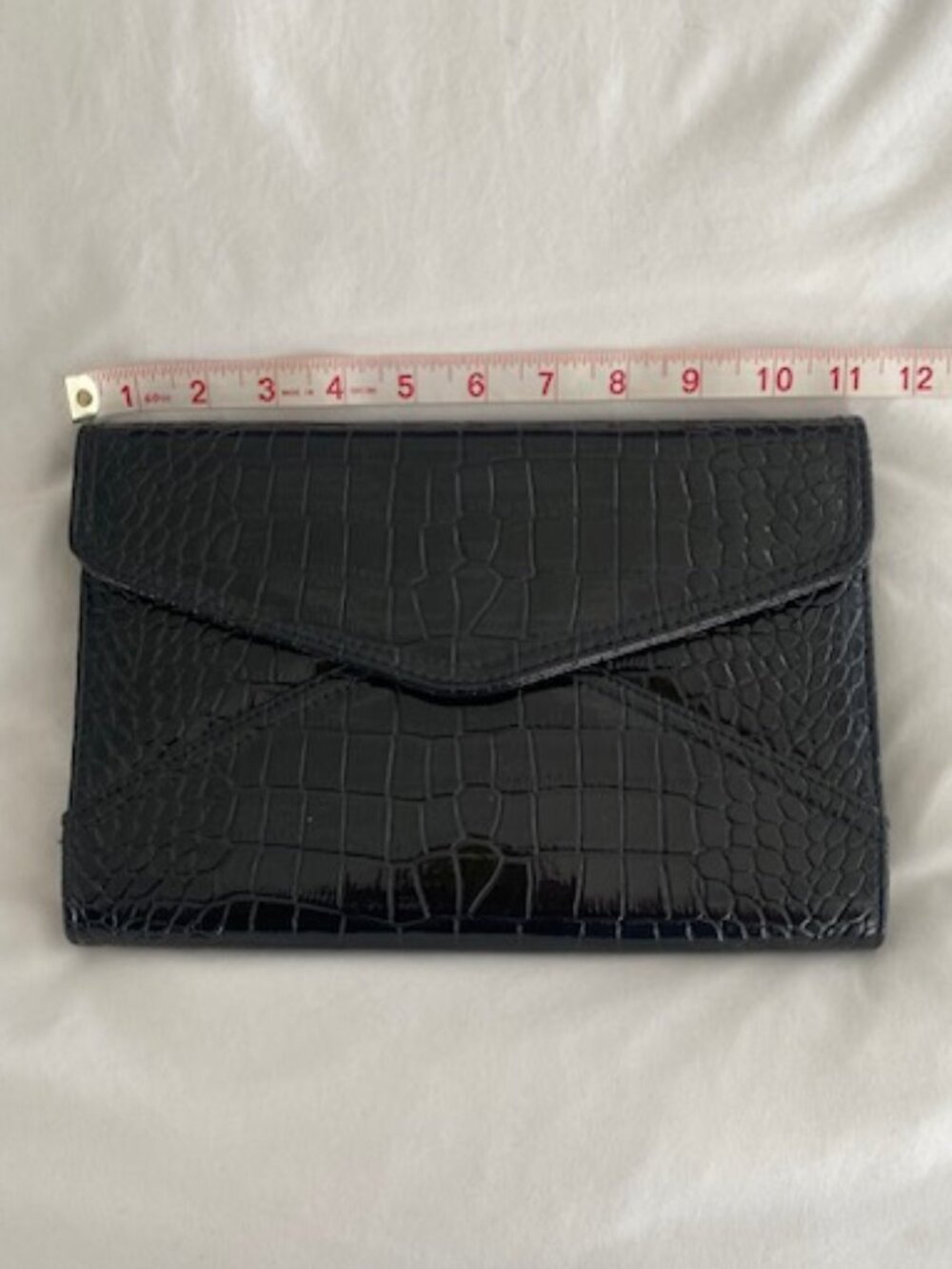 ALDO Black Patent Croc Embossed Clutch Evening Crossbody Bag